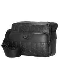 Lacoste Monogramma - Borsa a tracolla 24 cm (nero)