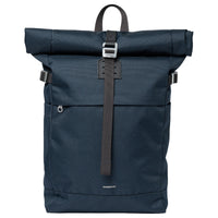 navy with black leather