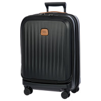 Brics Taormina - Trolley da cabina con 4 ruote, 55 cm, tasca frontale, USB espandibile (nero)