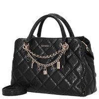 Guess Libby 2 Comp Satchel - Borsa a mano 30 cm (nero)