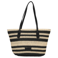 natural straw with black stripes