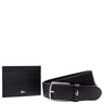 Lacoste Accessoire Geschenkset - Kreditkartenetui 6cc und Gürtel Leder (black, 105 cm) - Markenkoffer