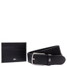 Lacoste Accessoire Geschenkset - Kreditkartenetui 6cc und Gürtel Leder (black, 115 cm)