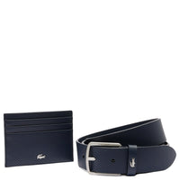 Lacoste Accessoire Geschenkset - Kreditkartenetui 6cc und Gürtel Leder (light adriatic blue, 110 cm)