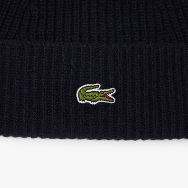 Lacoste Unisex Beanie - Mütze aus gerippter Wolle (navy blue) - Markenkoffer