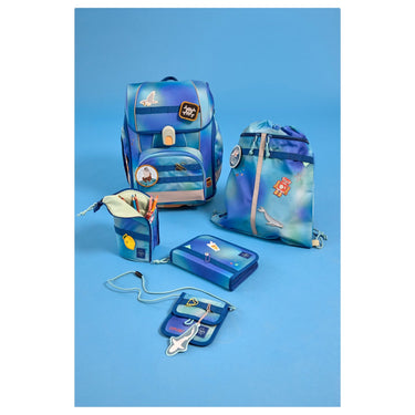 Lässig School Set Boxy Unique - Schulranzen Set 7tlg. (Gradient Green/Blue) - Markenkoffer