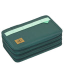 Lässig Triple Pencil Case - Mäppchen 21 cm befüllt (Dunkelgrün Ozean Edition)