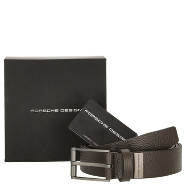 Porsche Design Grain - Gürtel 35 mm (dark brown, 120) - Markenkoffer