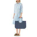 reisenthel shopping loopshopper L - Einkaufstasche mit Bügel 46 cm (herringbone dark blue) - Markenkoffer