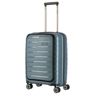 Travelite Air Base - 4 - Rollen - Kabinentrolley mit Vortasche S 55 cm (iceblue) - Markenkoffer