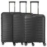 Travelite Mooby - 4-Rollen-Trolley Set L/M/S 3tlg. erw. (black)