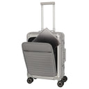 Travelite Next - 4 - Rollen - Kabinentrolley mit Vortasche S 55 cm (silber) - Markenkoffer