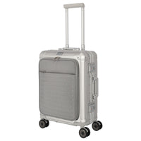 Travelite Next - 4 - Rollen - Kabinentrolley mit Vortasche S 55 cm (silber) - Markenkoffer