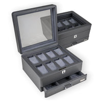 Windrose Tempora - Uhrenkoffer (für 8 Uhren) 26.5 cm (grau) - Ansicht 2