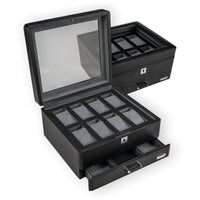 Windrose Tempora - Uhrenkoffer (für 8 Uhren) 26.5 cm (schwarz) - Ansicht 2