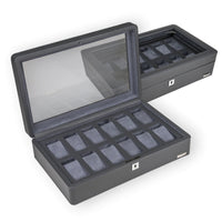 Windrose Tempura - Uhrenkoffer (für 12 Uhren) 38 cm (grau) - Ansicht 2