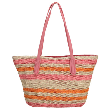 Seidenfelt Savonlinna - Shopper 47 cm (natural straw with pink&orange stripes) - Ansicht 4