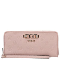 Guess Anise SLG Large Zip - Portafoglio 12cc 20 cm (logo rosa chiaro)