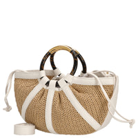 Coccinelle Shell Straw - Borsa a mano 37 cm (naturale/perla)