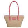 Seidenfelt Savonlinna Tulip - Shopper 33,5 cm (paglia naturale con rosa)