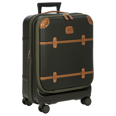 Brics Bellagio - Trolley da cabina a 4 ruote con tasca frontale 55 cm in materiale riciclato (oliva)