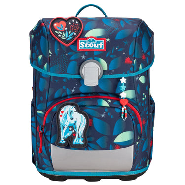 Scout Neo Exklusiv LED - Set Zaino scolastico 4 pezzi (White Unicorn)