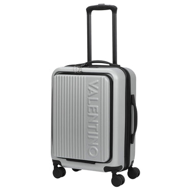 Valentino Bags Lexplor - Trolley Cabina a 4 Ruote con Tasca Frontale 14" 55 cm (argento)