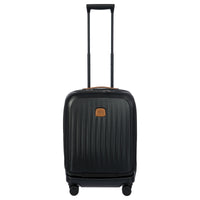 Brics Taormina - Trolley da cabina con 4 ruote, 55 cm, tasca frontale, USB espandibile (nero)