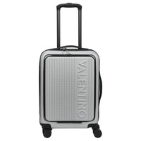 Valentino Bags Lexplor - Trolley Cabina a 4 Ruote con Tasca Frontale 14" 55 cm (argento)
