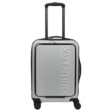 Valentino Bags Lexplor - Trolley Cabina a 4 Ruote con Tasca Frontale 14" 55 cm (argento)