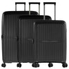 Heys AirLite - Set di trolley 4 ruote 3 pezzi L/M/S espandibile (nero)