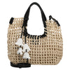 FREDsBRUDER Sun Carrier Square - Borsa shopper (natural straw & black)