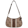 Guess Noelle II Top Zip - Borsa a tracolla 29 cm (logo latte/marrone)