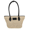 Seidenfelt Savonlinna Tulip - Shopper 33,5 cm (paglia naturale con nero)