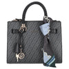 Liu Jo Manh S Satchel Monogramm - Borsa a tracolla 27 cm (nero)