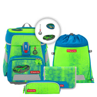 Step by Step Space NEON - Set di zaino scolastico 5 pezzi (Race Car Chuck)