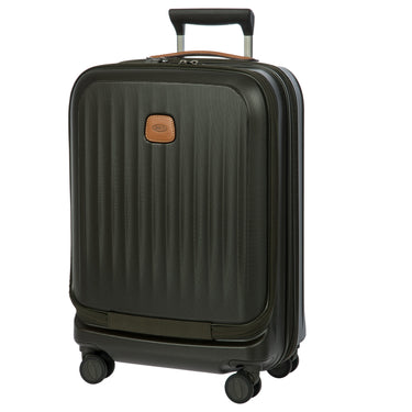 Brics Taormina - 4 - Rollen - Kabinentrolley mit Vortasche 55 cm erw. USB (olive) - Markenkoffer