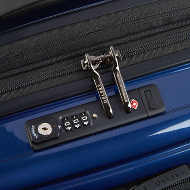 Delsey Paris Shadow 5.0 - 4 - Rollen - Kabinentrolley mit Vordertasche S 55 cm erw. USB (marineblau) - Markenkoffer