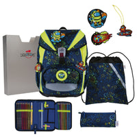 DerDieDas ErgoFlex Light - Schulranzen Set 5tlg. 800g (Neon Crazy)