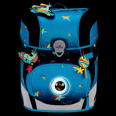 DerDieDas ErgoFlex Tiny Exklusiv LED - Schulranzen Set 5tlg. 900g (Rainbow Star) - Markenkoffer