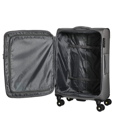 D&N Travel Line 9704 - 4 - Rollen - Trolley M 68 cm erw. (grey) - Markenkoffer