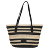 Seidenfelt Savonlinna - Borsa shopper 47 cm (natural straw with black stripes)