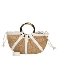 Coccinelle Shell Straw - Borsa a mano 37 cm (naturale/perla)