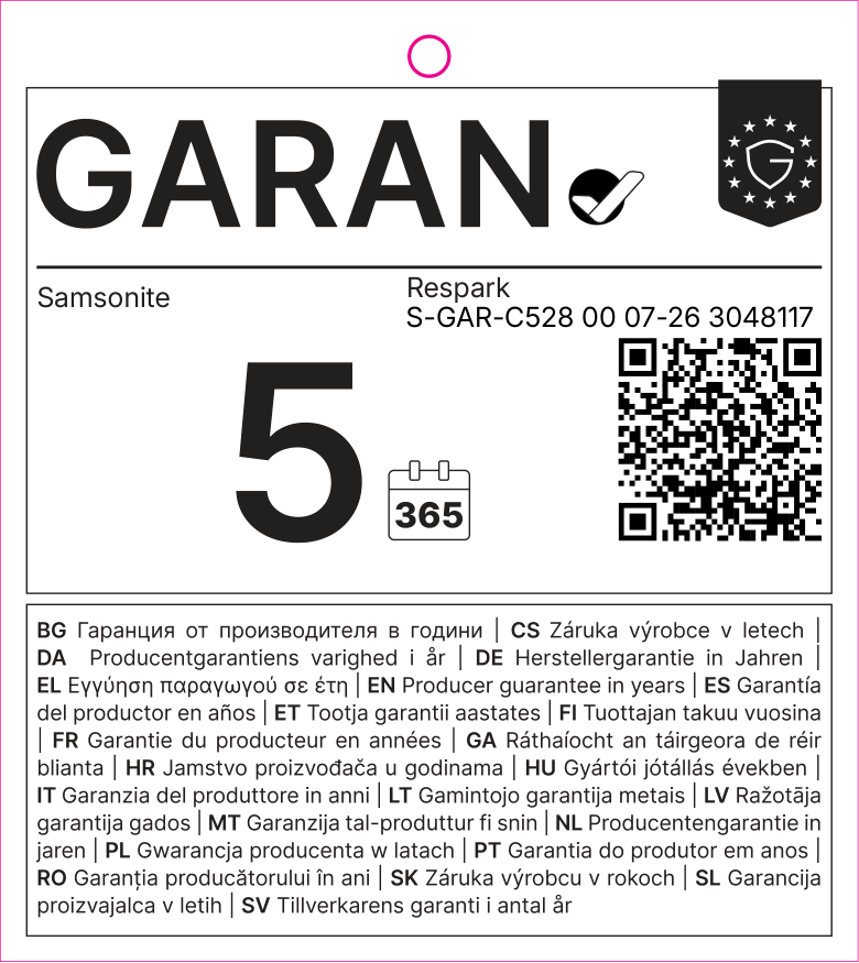 EU-GARAN-Label: Herstellergarantie in Jahren: 5 – Samsonite
