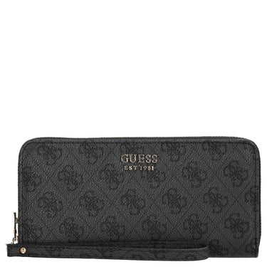 Guess Brenton SLG Large Zip Around - Geldbörse 12cc 21 cm (coal logo) - Markenkoffer