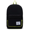 Herschel Pop Quiz 22 - Zaino 43 cm (nero enzyme ripstop/nero/giallo sicurezza)