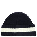 Lacoste Unisex Beanie - Mütze aus gerippter Wolle (navy blue/flour) - Markenkoffer