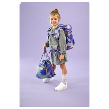 Lässig School Set Boxy Unique - Schulranzen Set 7tlg. (Gradient Green/Purple) - Markenkoffer