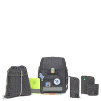 Lässig School Set Boxy Unique - Schulranzen Set 7tlg. (Speckles Anthracite) - Markenkoffer