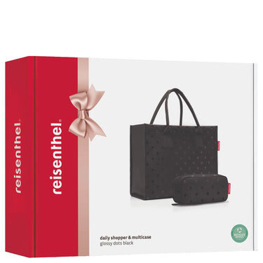 reisenthel Daily Shopper - Geschenkset 2 tlg. (glossy dots black) - Markenkoffer